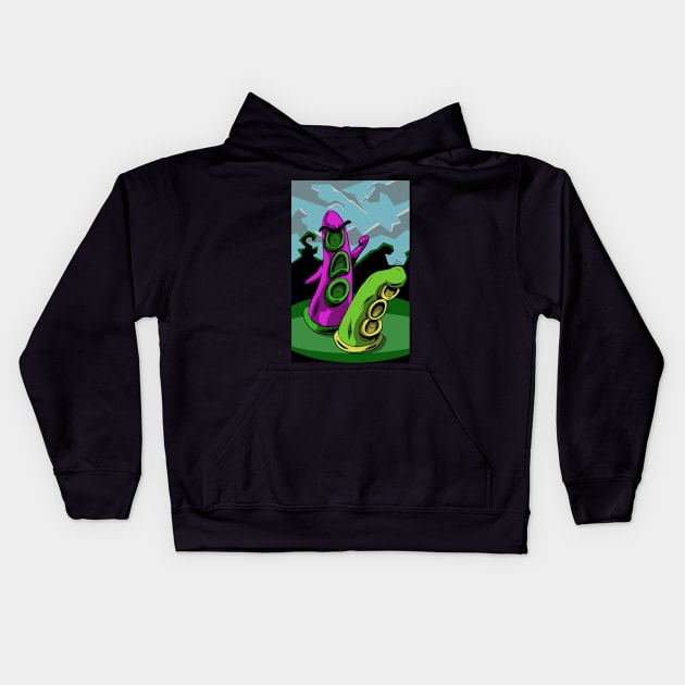 Day Of The Tentacle Kids Hoodie by Black Snow Comics